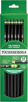 Pencils, Wood-Cased, Graphite #2 HB Soft, Black, 24-Pack (13926)