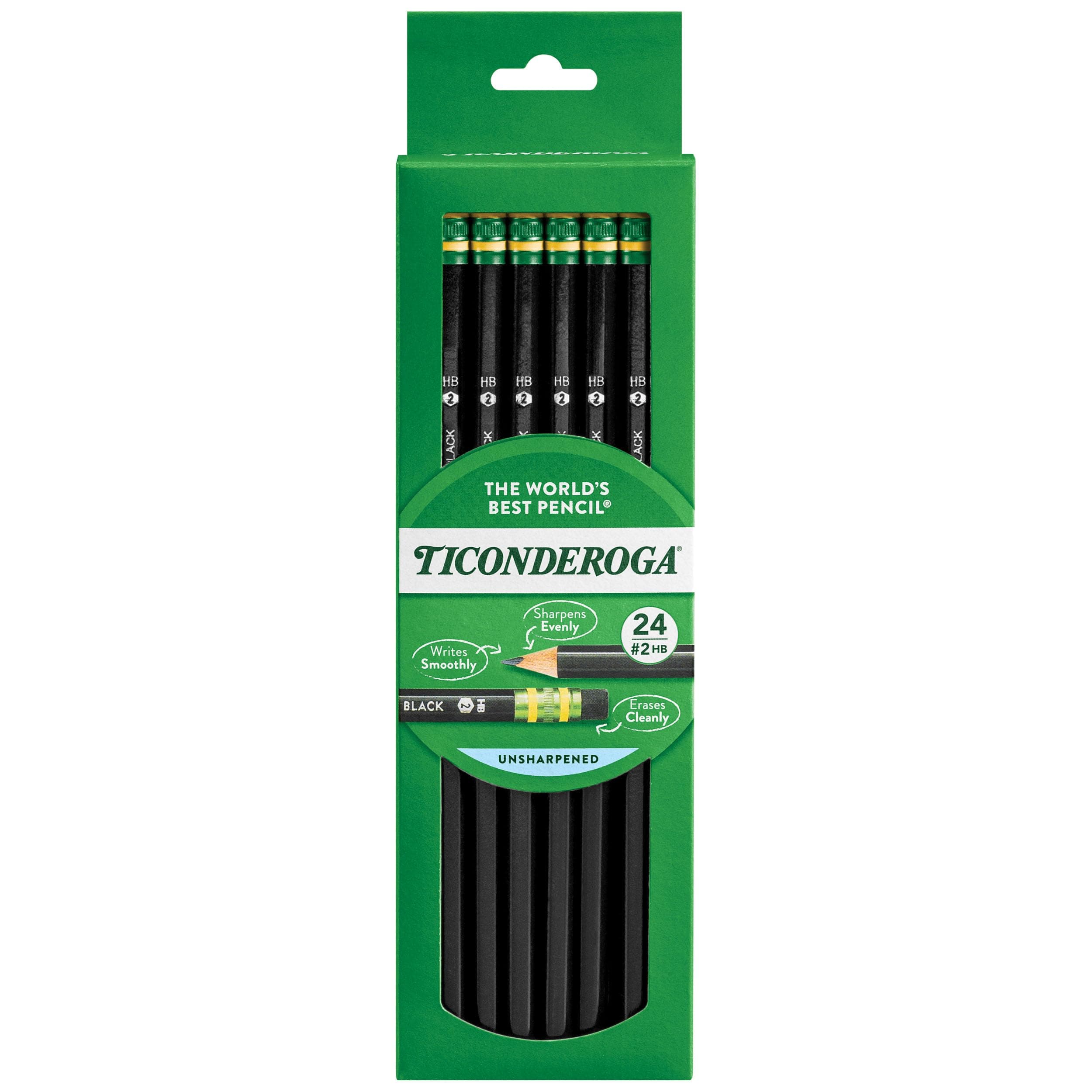 Pencils, Wood-Cased, Graphite #2 HB Soft, Black, 24-Pack (13926)