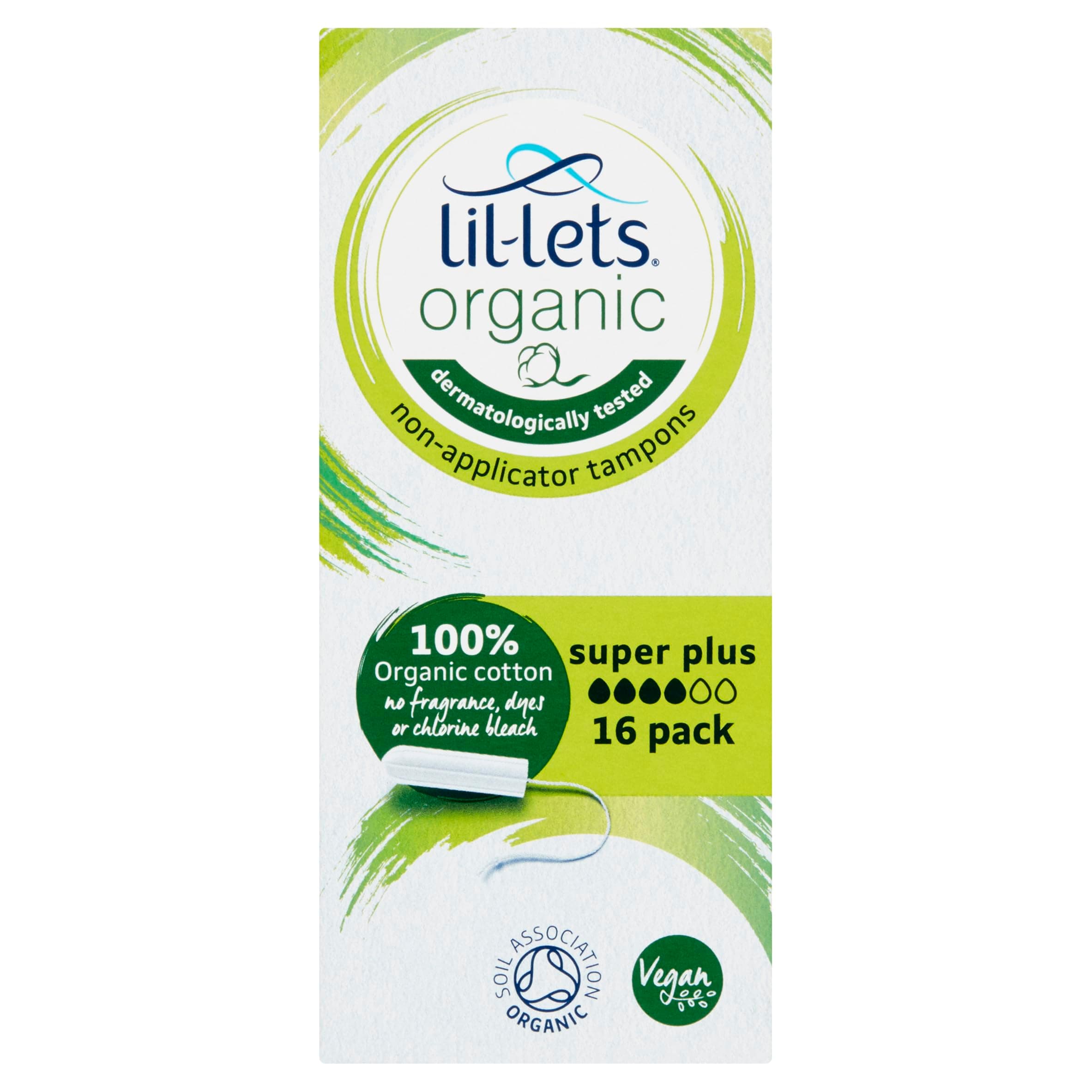 Lil-Lets 16 Organic Non-Applicator Tampons Super Plus