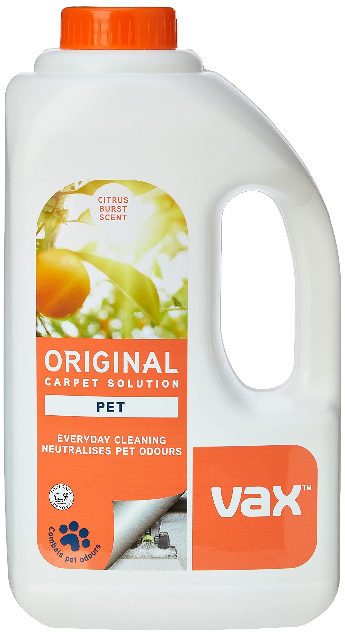 Original Pet 1.5L Carpet Cleaner Solution, Stain Remover Shampoo, Citrus Burst Scent, Neutralises Pet Odours, 1-9-142054, White