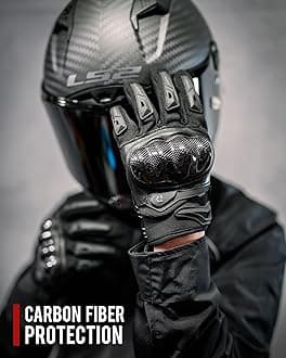 IRON JIA'S Motorcycle Gloves for Men and Women, Summer Touchscreen Riding Gloves with Carbon Fiber Protection for Road Racing, Dirt Bike, BMX, ATV XL