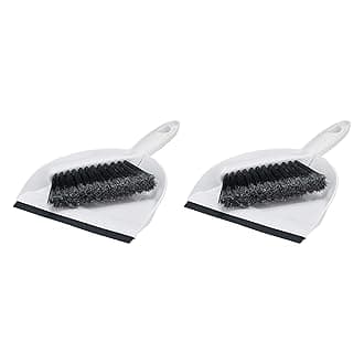 Small Portable Mini Dustpan and Brush Set for Indoor Outdoor Floor Cleaning, Gray, Pack of 2