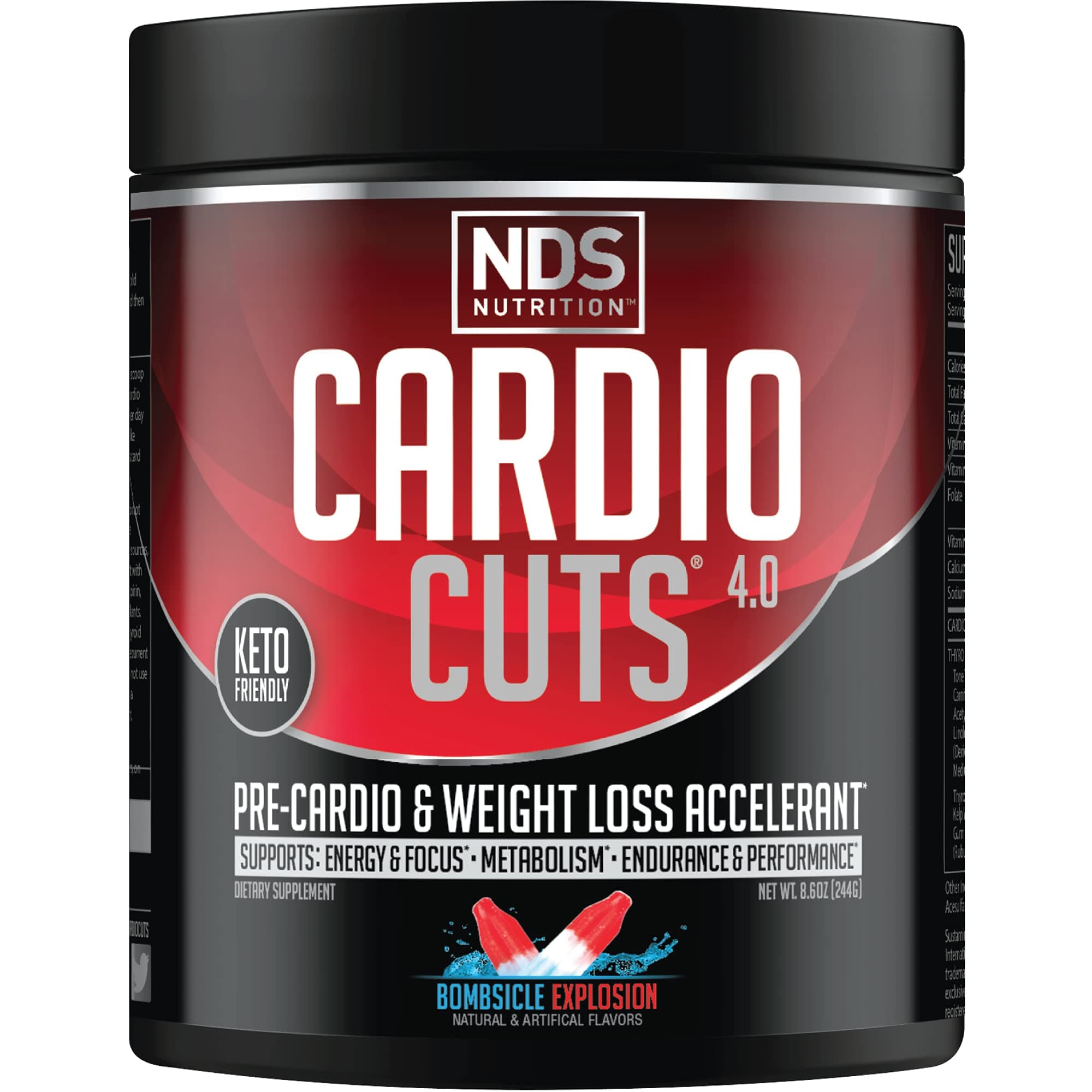 NDS Nutrition 4.0 Pre Workout Supplement - Advanced Weight Loss and Pre Cardio Formula with L-Carnitine, CLA, MCTs, L-Glutamine, and Safflower Oil - Bombsicle (40 Servings)