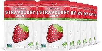 Nature’s Turn Freeze-Dried Strawberry Crisps – Healthy, Gluten-Free, Crispy & Delicious, Plant-Based Snack, Ideal for Cereal, Smoothies, School Lunches, & On-the-Go, Bags of 12 (0.53 oz Each)