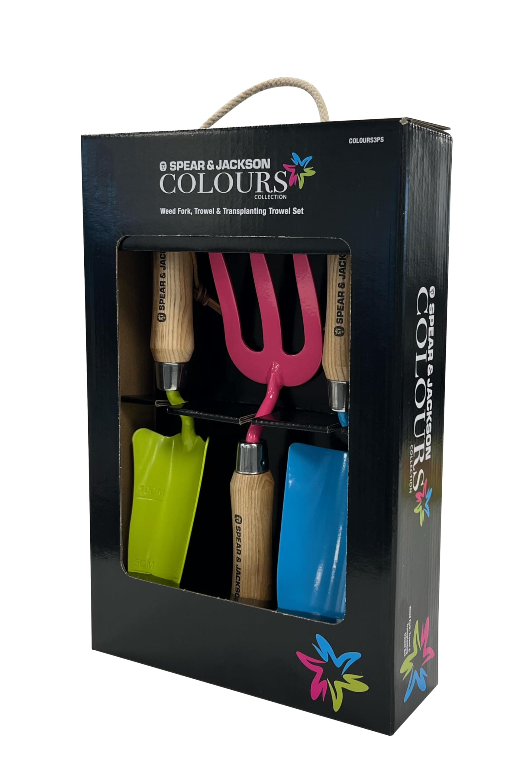 Spear & Jackson COLOURS3PS Colours Hand Trowel, Fork & Transplanter