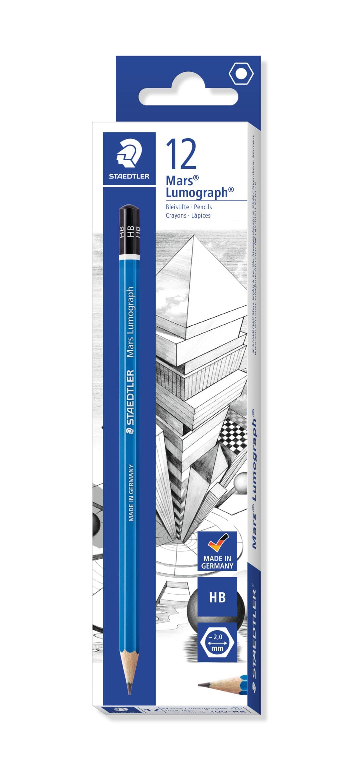 100-HB Mars Lumograph Graphite Pencils for Drawing & Sketching- HB (Box of 12)