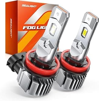 SEALIGHT H16 H8 H11 LED Fog Light Bulbs, 18000LM 800% Brightness 6500K Cool White, 360° Adjustable Ring Fog Light Bulb, 60000HRS Lifespan H8 H16 Replacement Fog Bulbs Non-polarity, Pack of 2