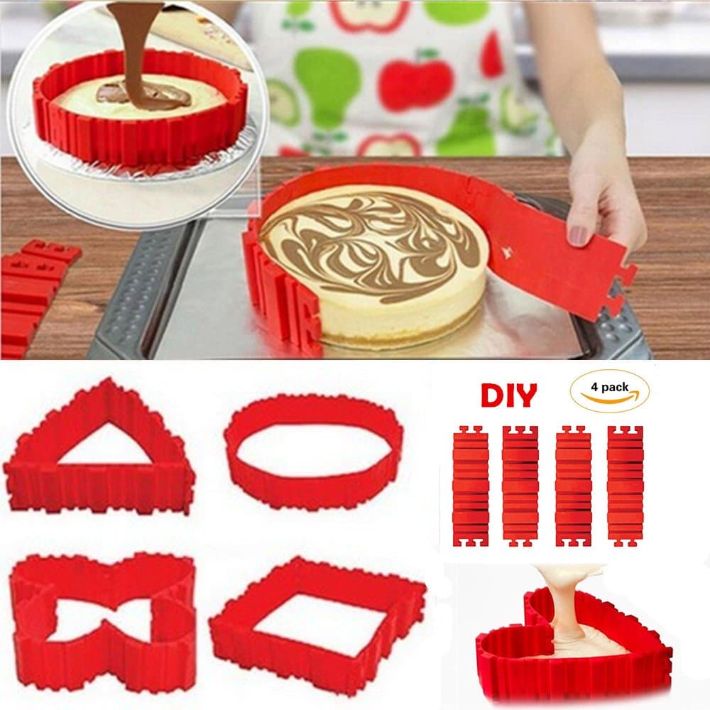 4PCS Food Grade Silicone Cake Baking Mould, Flexible Cake Making Mold Bake Snake DIY Cake Dessert Bake ware Mould Lanbao