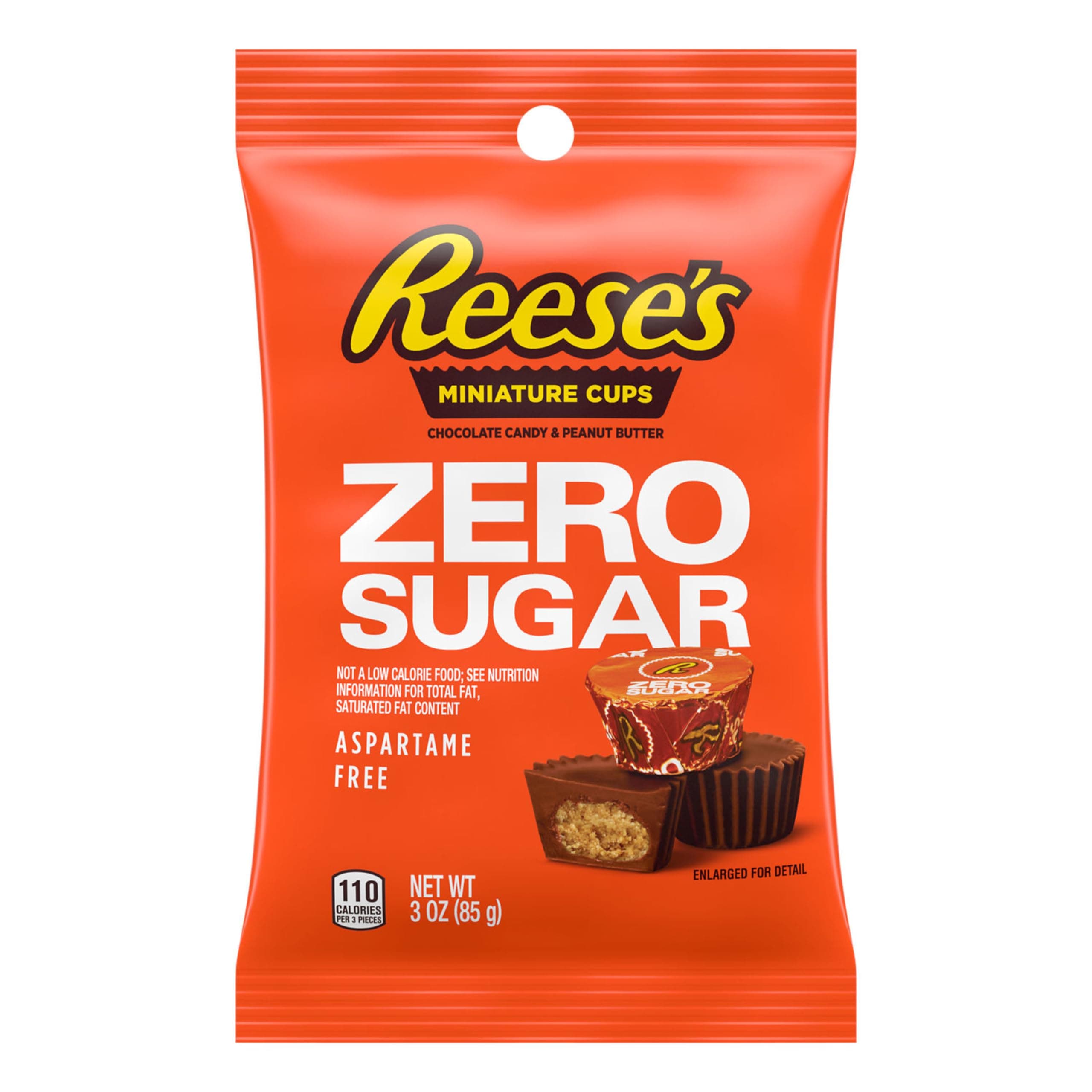 Zero Sugar Miniatures Chocolate Peanut Butter Cups, Candy Bags, 3 oz (12 Count)