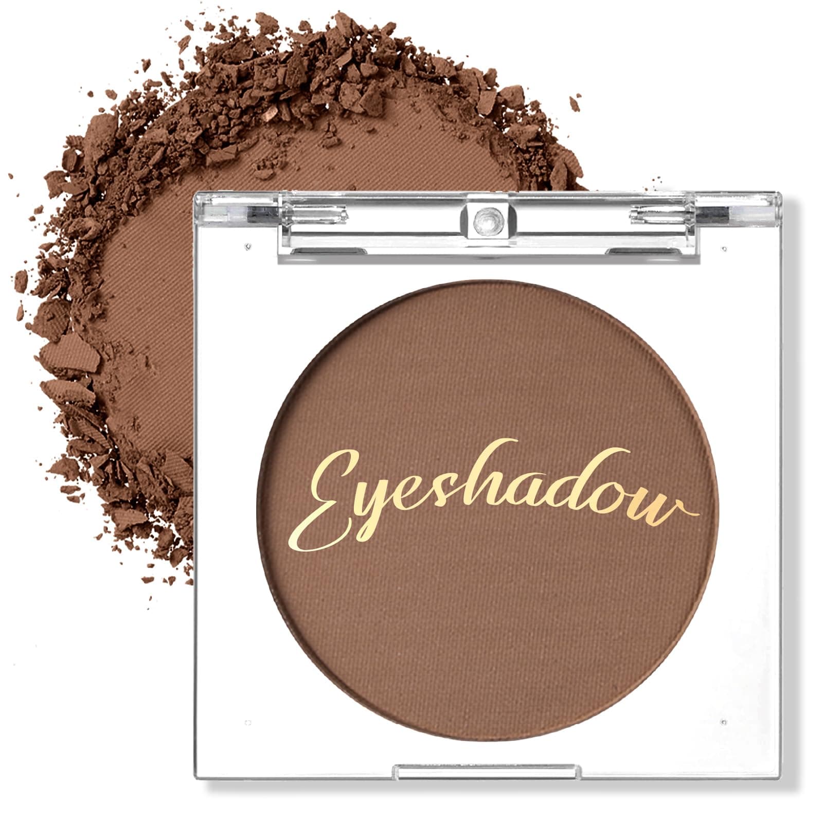 Single Matte Eyeshadow Palette, Velvet Eye Shadow Compact Powder Primer Base Makeup, Ultra-Blendable, Fine Smooth Powder, Long-Lasting, Waterproof, 15# Cocoa Brown