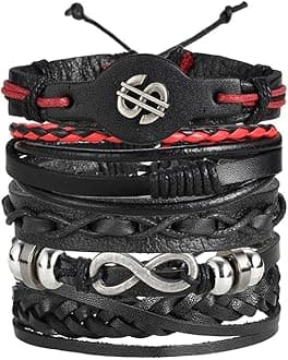 Genuine Leather Bracelet Wraps Casual Skin Friendly Bracelets for Men Boys