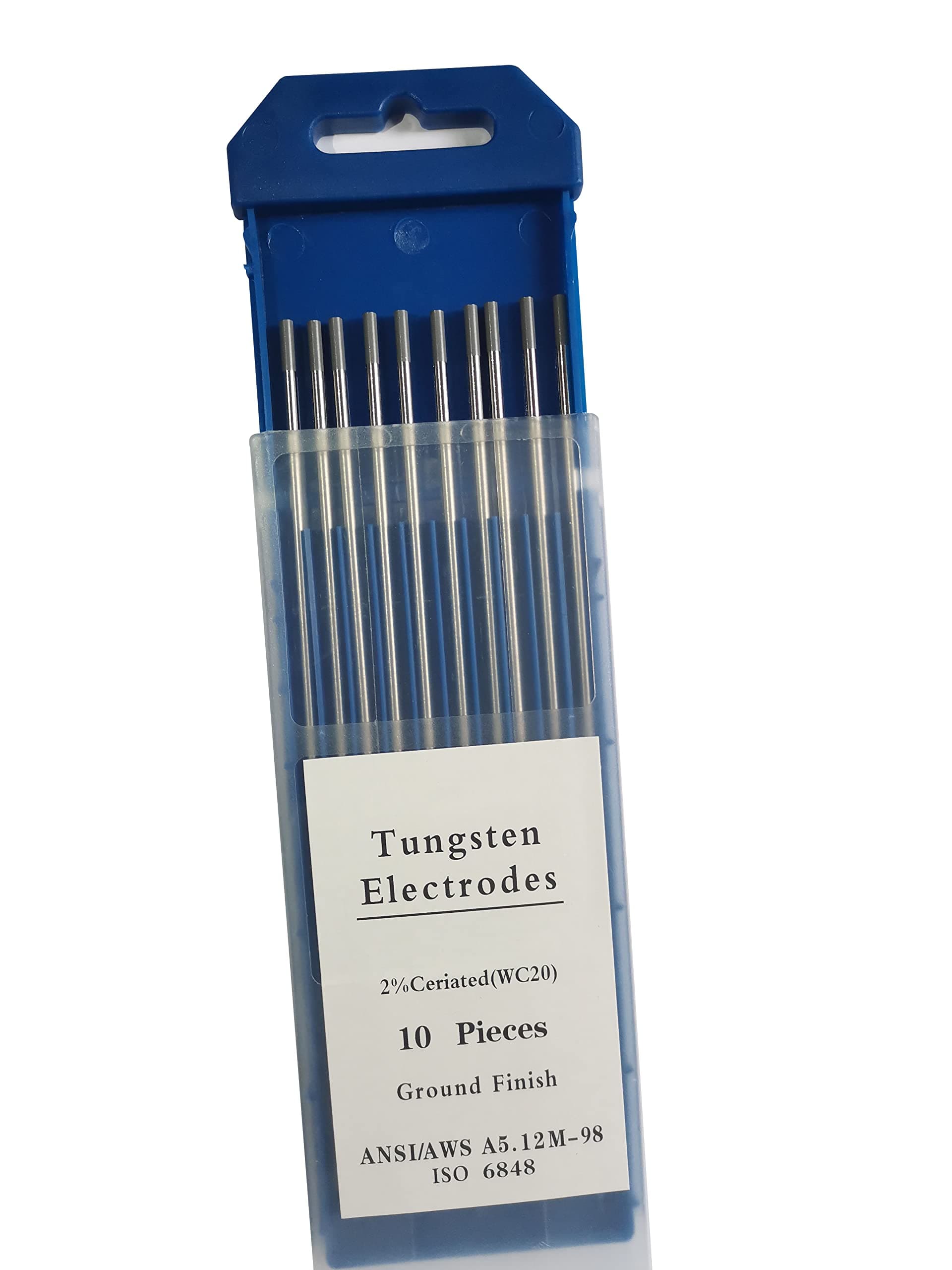 TIG Welding Tungsten Electrodes Diam.3/32 inch, with 2% Cerium, WC20(Gray) Cerium Tungsten Welding Rods, 2.4mm x150mm 10pcs Pack.