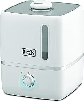 BLACK+DECKER Air Humidifier, 3L, Compact Ultrasonic, High Mist Output, Adjustable Mist Intensity, Water Impurity Filter, Direction-Adjustable Nozzle, Fragrance Compartment, White - HM3000-B5