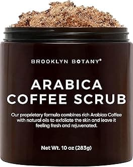 Arabica Coffee Body Scrub & Face Scrub - 100% Natural - Coconut and Shea Butter - Best Anti Cellulite & Strtch Mark Treatment, Spider Vein Theraphy for Varicose Veins & Eczema- 10 oz