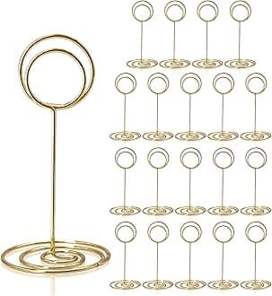 Table Number Holders 20Pcs - 3.35 Inch Place Card Holder Table Number Stands for Wedding Party Graduation Reception Restaurant Home Centerpiece Decorations Office Memo Picture Photo (Gold)