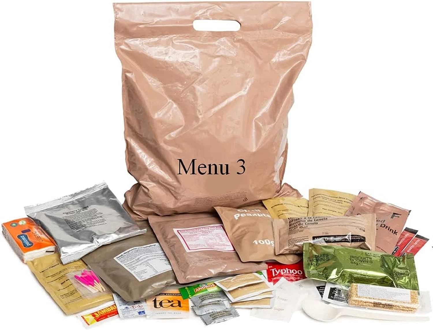 British Army 24 Hour Ration Pack - PD 05/22 - British Army MRE - Menu 3 - Military Ration Pack - Camping Food - Survival Food - Meals Ready To Eat