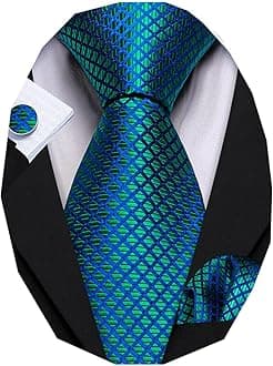 Classic Mens Ties Silk Necktie Pocket Square Cufflinks Set Woven Designer Wedding Business