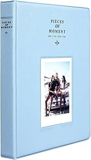 128 Pockets Mini Photo Album for Fujifilm Instax Mini 70 7s 8 8+ 9 11 25 50s 90, Polaroid Z2300, Polaroid PIC-300P Film Instant Camera & Name Card (Blue)