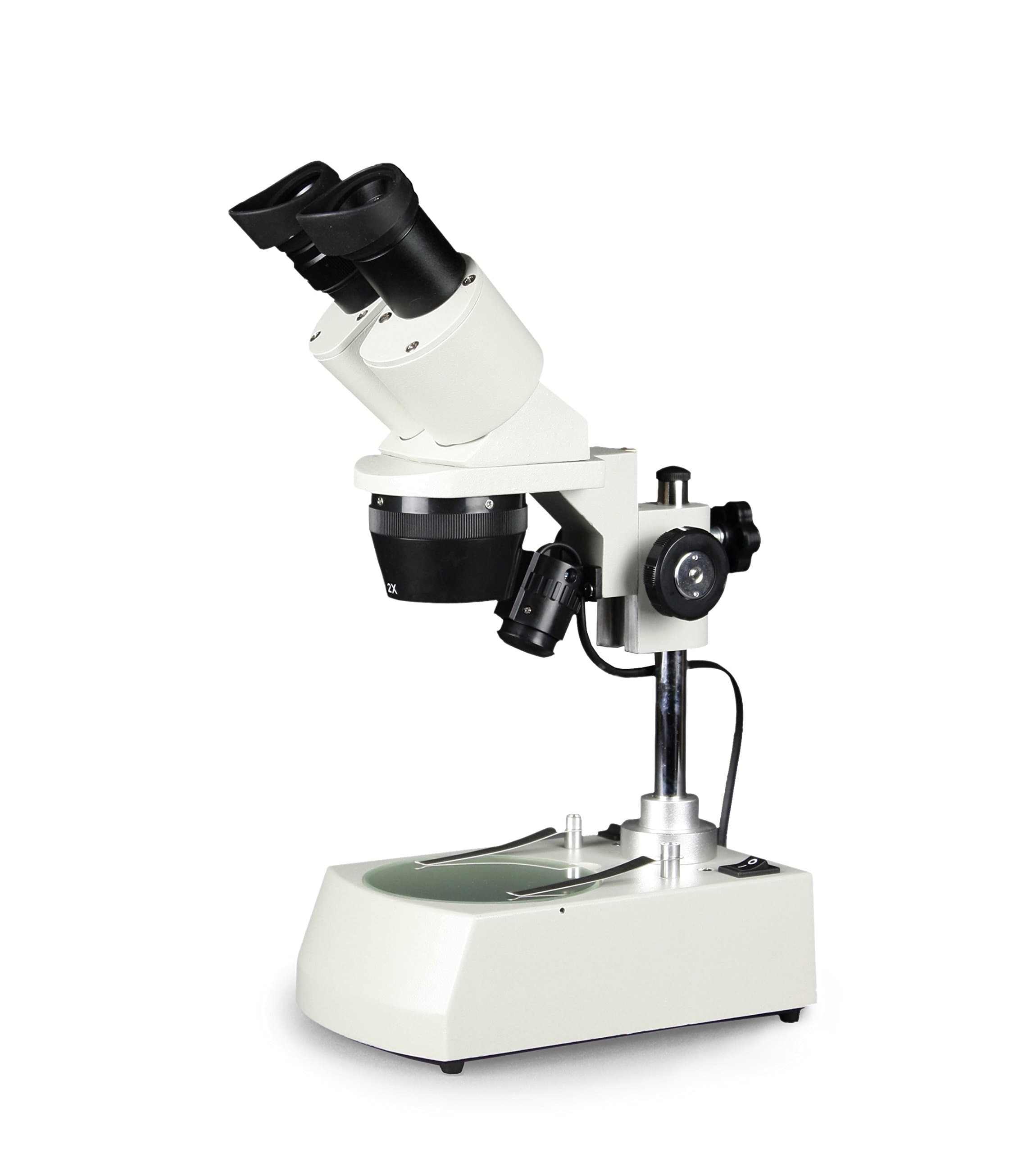 Parco PST Series Stereo Microscope, PST-24-10L, Binocular Head, 10X WF eyepieces, 20X / 40X, 110V, LED Corded - Top and Bottom Illumination