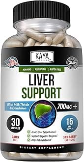 Kaya Naturals Liver Cleanse Detox & Repair - Milk Thistle Supplement - Liver Detox for Women and Men - Artichoke Extract and Dandelion Root Capsules - 30 Count