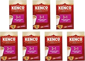 3 in 1 Smooth White Instant Coffee with Sugar Sachets 5x20g (Pack of 7, Total 35 Sachets, 700g)