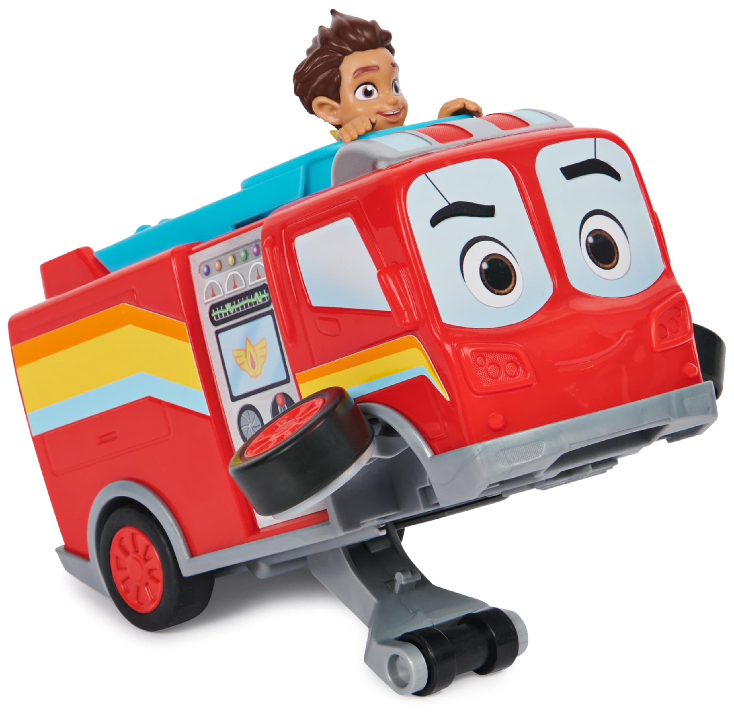 Disney Junior Firebuds, Bo and Flash Fire Engine Toy Vehicle with Pull-Back Feature and Wheelie Action, Kids’ Toys for Boys and Girls Aged 3 and Up