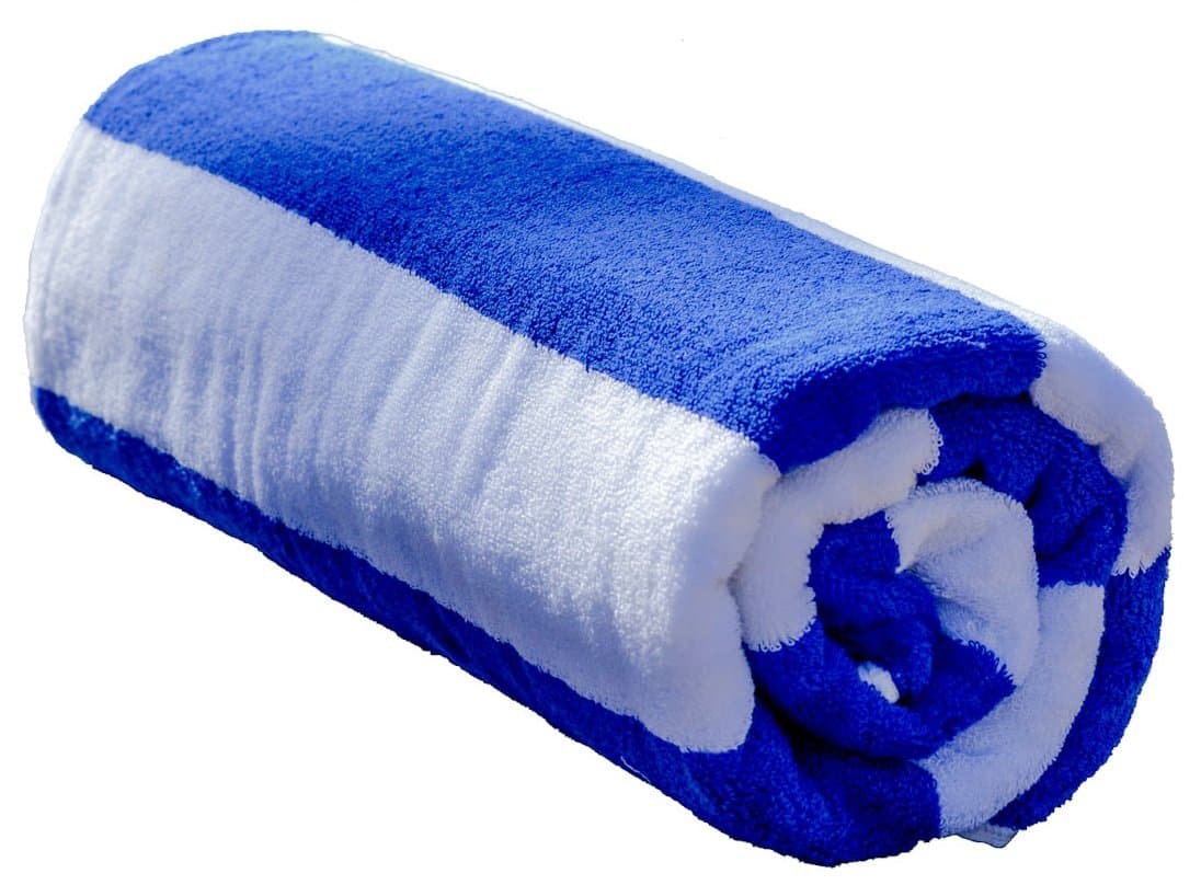 70x35-Inch Large Beach Towel with Blue Stripe