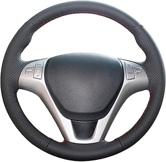 MEWANT Hand Stitched Steering Wheel Cover Wrap for Hyundai Genesis Coupe 2010-2016