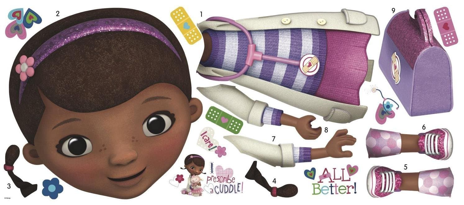 Disney Doc Mcstuffins Giant Peel and Stick Wall Decals by RoomMates, RMK2283GM