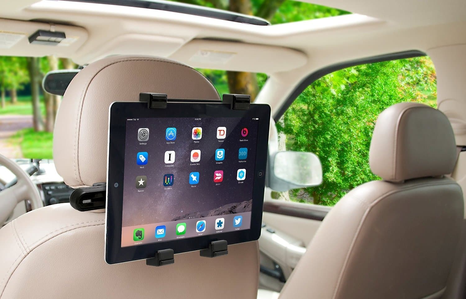 Okra 360 Degree Adjustable Rotating Headrest Car Seat Mount Holder for iPad, Samsung Galaxy,Motorola  Xoom , and All Tablets Up to -10.1"