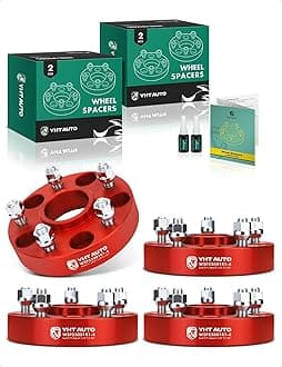 5x5 Hub Centric Wheel Spacers 1.25 Inch Fit 1999-2018 XK WJ WK JK JL Jeep Grand Cherokee Wrangler Commander 5x127mm Tire Spacers w/ 1/2"-20 & 12.9 Grade Studs, 71.5mm Hub Bore 5 Lug 4PCS Red