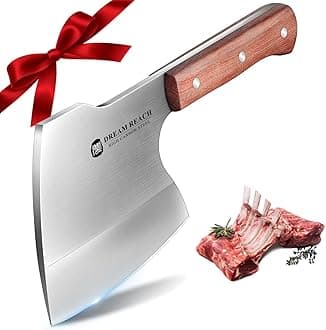 Meat Cleaver Knife Heavy Duty Bone Chopper Stainless Steel Butcher Axe Hand Forged Butcher Knife Meat Bone Cleaver for Kitchen Outdoor BBQ, Christmas Gifts for Men Women