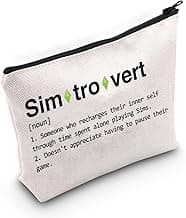 TSOTMO Game Gaming Gift Simtrovert Definition Makeup Bag For Game Lovers Gamer Accessories Bag Video Game Gift, Simtrovert, Cosmetic Bags