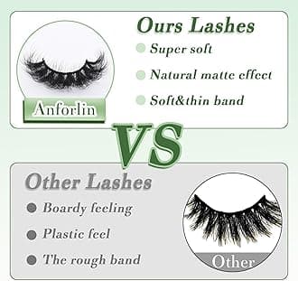 25MM Faux Mink Lashes - 21 Pairs Strip Eyelashes, D Curl, Wispy & Dramatic, Soft & Matte, Thick Russian Lashes for Natural Cat Eye Look
