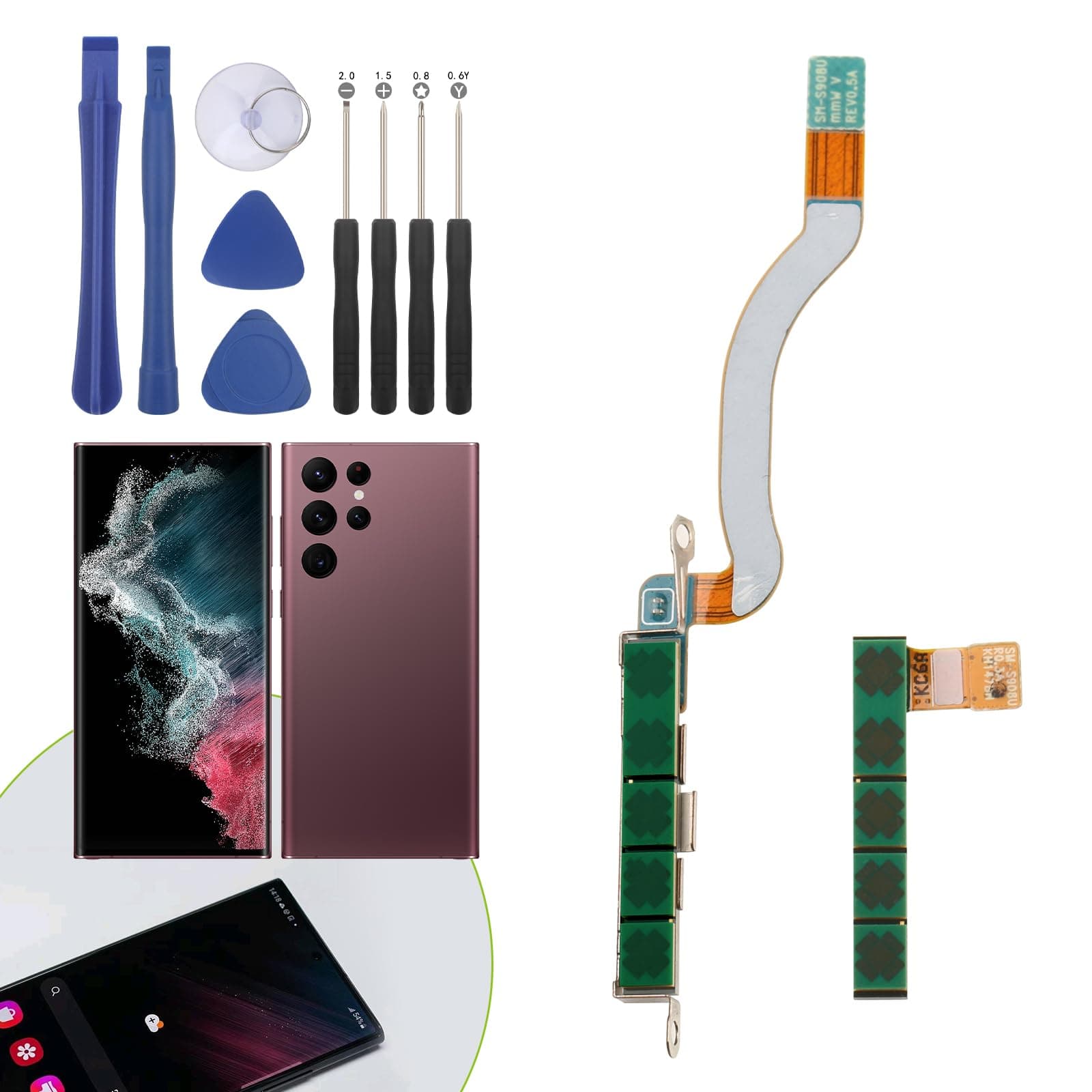 5G Signal Antenna Flex Cable Module for Samsung Galaxy S22 Ultra - Ribbon Connector Replacement with Repair Tools