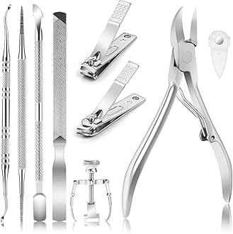 JTIEO Ingrown Toenail Tool Kit (9PCS), Professional Toe Nail Clipper Set for Ingrown & Thick Nail, Stainless Steel Ingrown Toenail Kit
