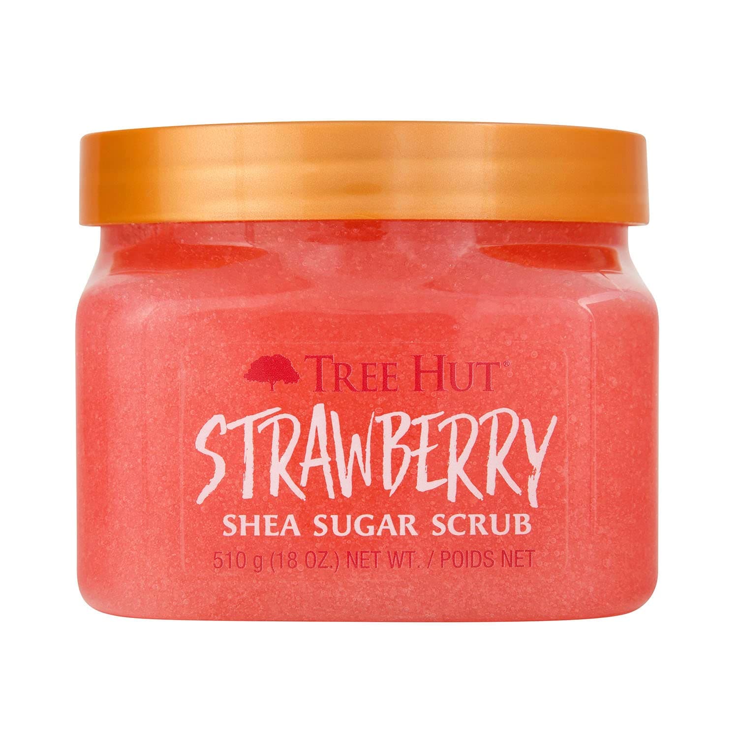 Strawberry Shea Sugar Scrub, Exfoliating, Hydrating & Moisturizing Body Scrub with Shea Butter & Nourishing Essential Oils, Smooth & Soften Skin, 18 oz