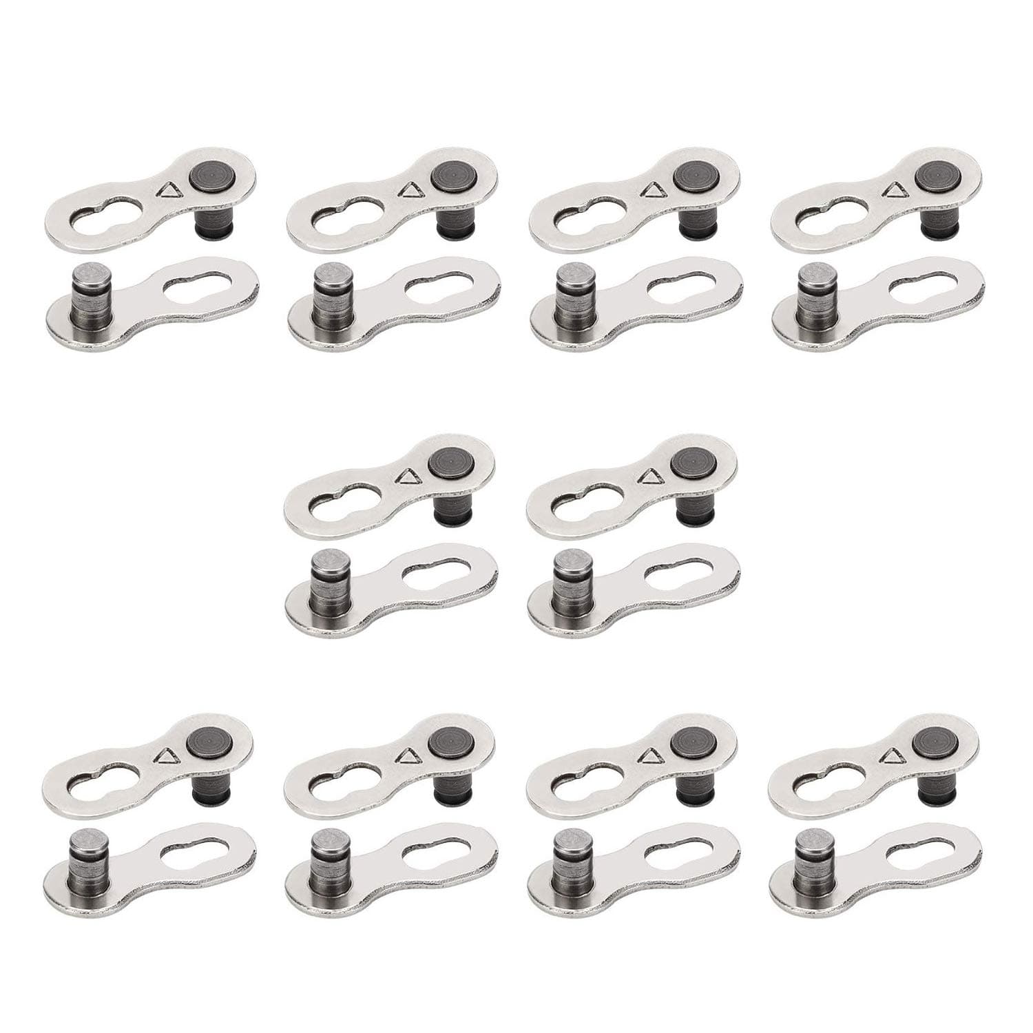 QKURT 10 Pairs 20pcs Bicycle Missing Link for 6-7-8 Speed Chain, Professional Reusable Bicycle Chain Link Connector, Steel Bike Chain Link