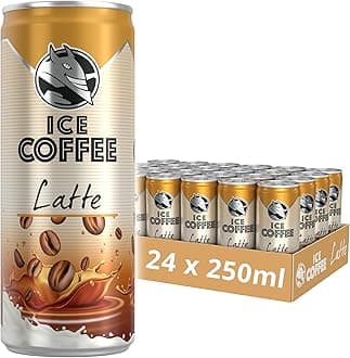 HELL Ice Coffee Latte | 24 x 250ml Cans Multipack | 40mg/100ml Caffeine | Contains Arabica Coffee Extracts | 75% UHT Milk | Ready To Drink