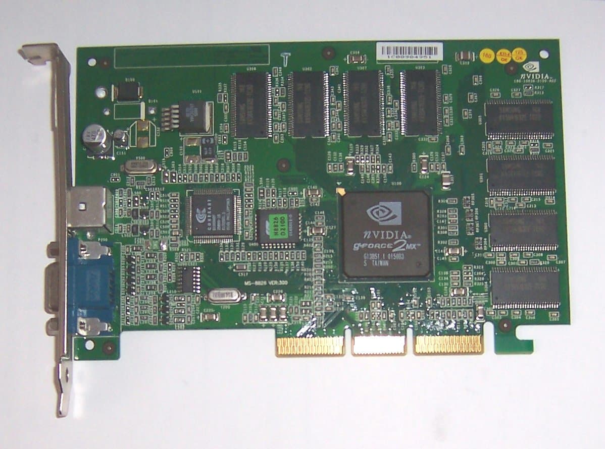 Nvidia G-force 2 Mx Agp 64mb Vga S-video Tv 180-10036-0100 A02 Graphics Card