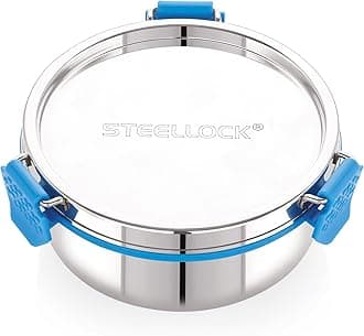 STEELLOCK PRO Stainless Steel Container/Dabba/Lunch Box with Steel Lid Airtight for Food Storage, Easy to Carry, Leak Proof and Stackable (SLP-131/450 ML).