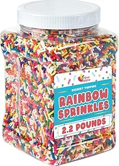Easter Rainbow Sprinkles - 2.2 Pounds - Bulk Rainbow Jimmies for Cookies - Birthday Cake for Ice Cream, Baking, Cupcakes, Donuts
