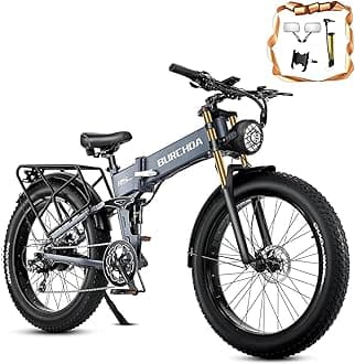 Electric Bike for Adult 1000W 48V 40AH/20Ah Removable Battery Ebike up to150 Miles Long Range 26"Fat Tire All Terrain Off Road Mountain Full Suspension Electric Bicycle,Adjustable Stem,UL Certified