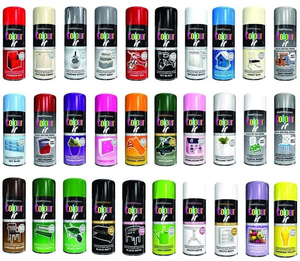 Black Matt All Purpose Aerosol Spray Paint 250ml Quick Drying Spray, Fast Dry and Excellent Coverage for Metal, Wood, Plastic and More by Diva Gift