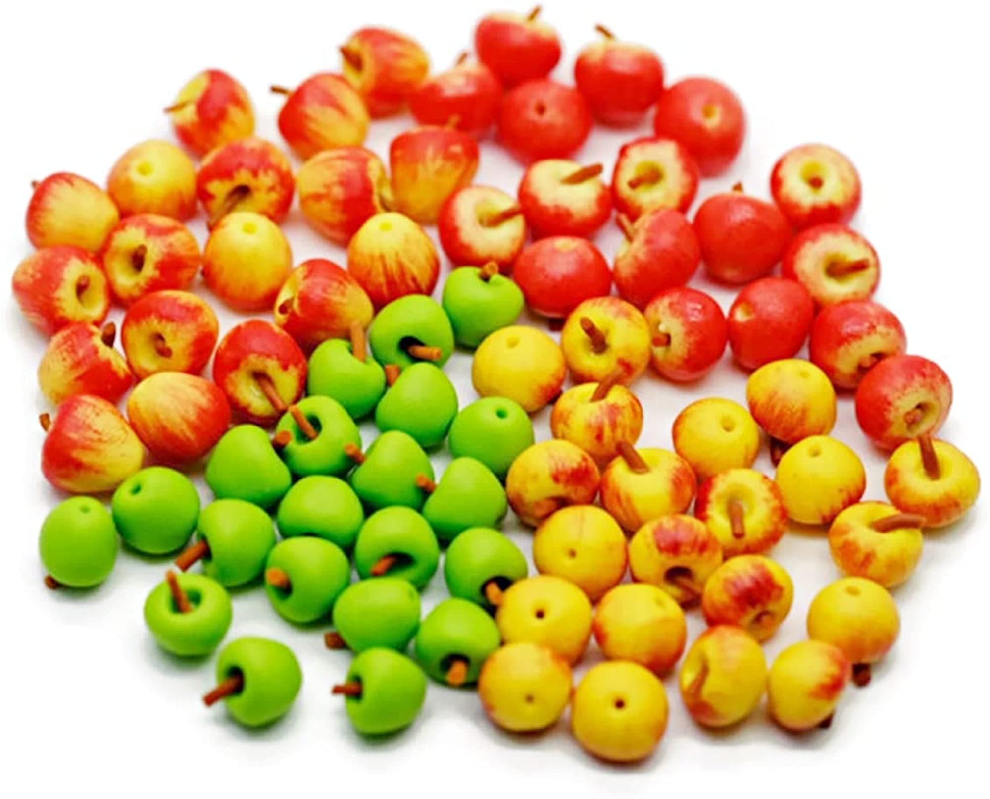 20 Mix Apple Fruit Red Green Gala Jazz Small Size 0.7 Decorative Accents – Small Display Pieces for Home Décor & Craft Styling