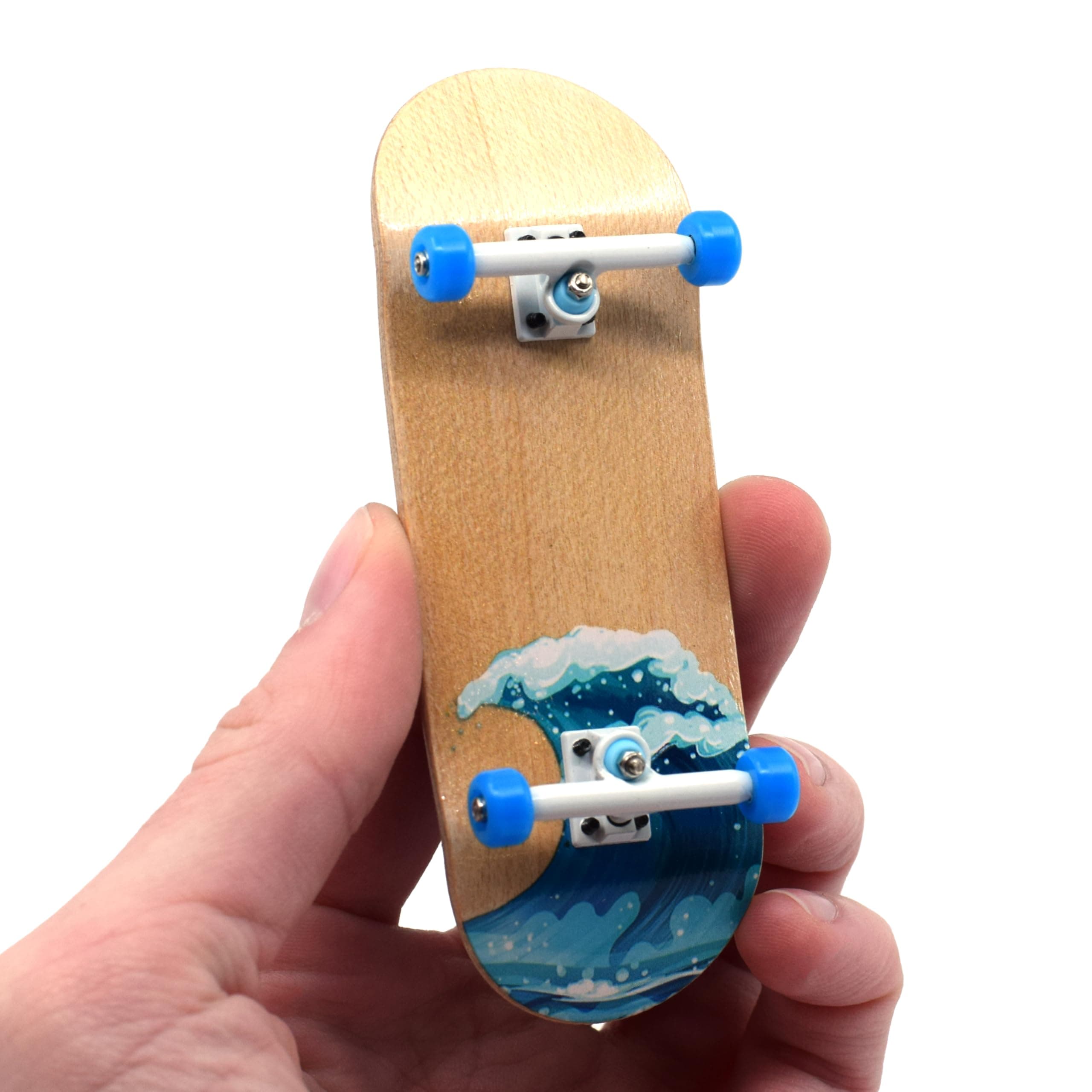 Teak Tuning 34mm Pro Fingerboard Heat Transfer Graphic Complete - Fully Assembled with Pro Level Parts - Pro Shaped Wood Deck (34x97mm), UltraSpin Wheels, Prodigy Trucks