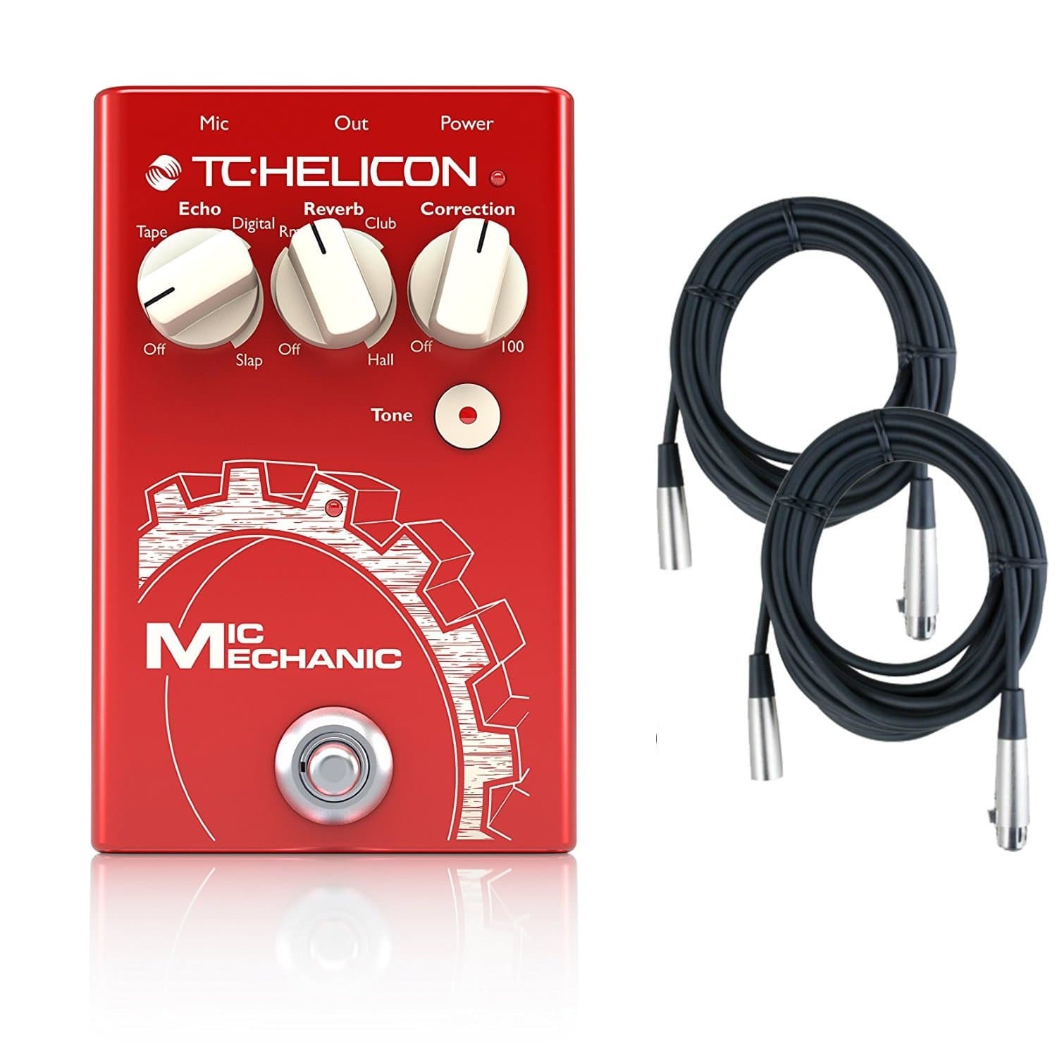 TC-Helicon Mic Mechanic 2 Vocal Effects Pedal Bundle with XLR cables