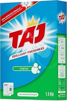Taj Washing Powder- Laundry Detergent Powder - Deep Cleaning Original Scent Brilliant Freshness -Automatic Washing Machine Detergent Powder - 1.5kg