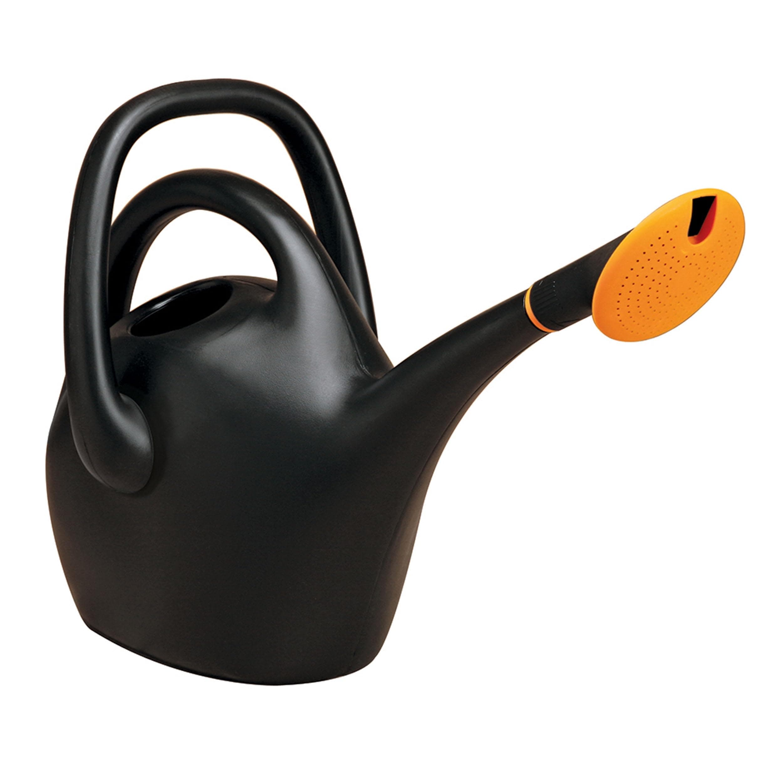 Easy Pour 2.6 Gallon (333 Fl Oz) Black Watering Can with Durable Construction, Dual Handles, Made in USA