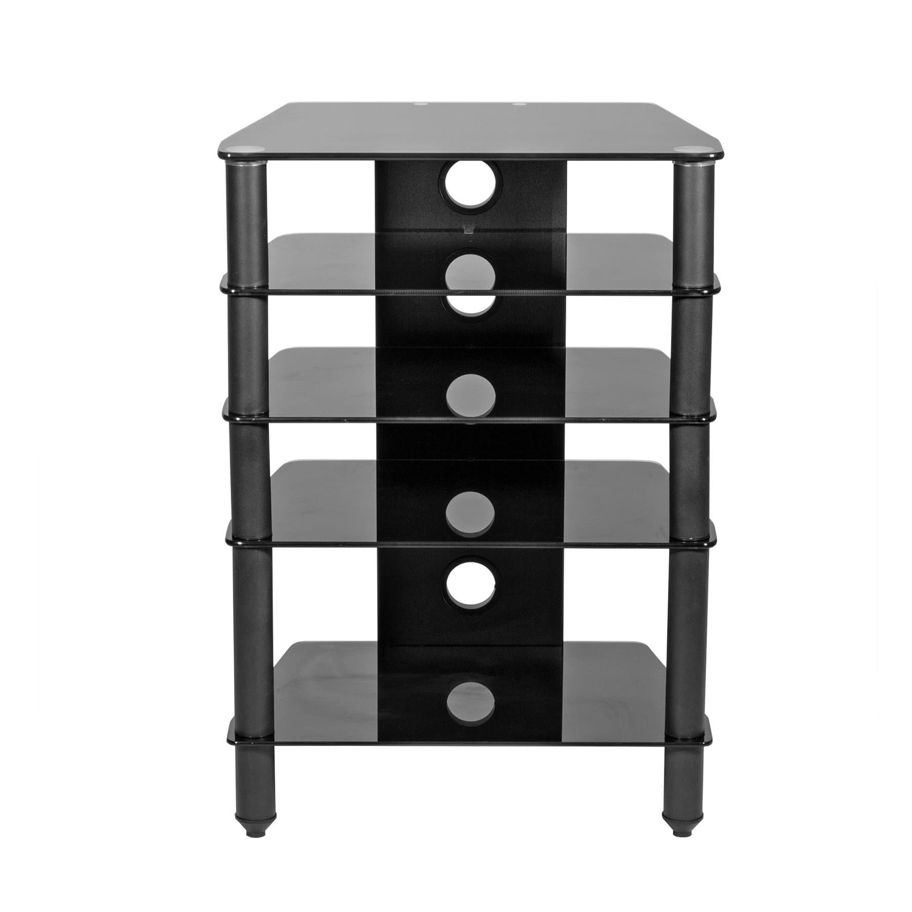 MMT 5 Shelf Black Glass Corner HiFi Stand